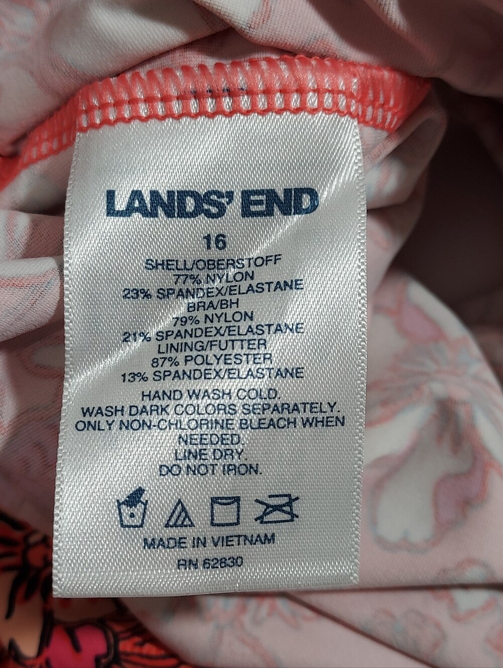 Lands End Floral Print Tankini Top 16 - Picture 4 of 10